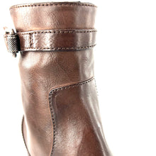 Load image into Gallery viewer, Boots Talon Trotteur Zippé Intérieur en Cuir Chocolat