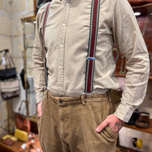 Load image into Gallery viewer, Bretelles à Rayures Bordeaux Beige Bleu et Marron