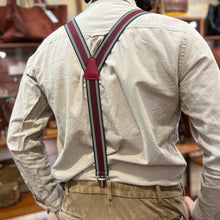 Load image into Gallery viewer, Bretelles à Rayures Bordeaux Beige Bleu et Marron