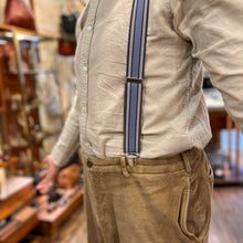 Load image into Gallery viewer, Bretelles à Rayures Bleu Jean et Bordeaux