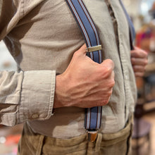 Load image into Gallery viewer, Bretelles à Rayures Bleu Jean et Bordeaux