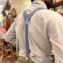 Load image into Gallery viewer, Bretelles à Rayures Bleu Jean et Bordeaux