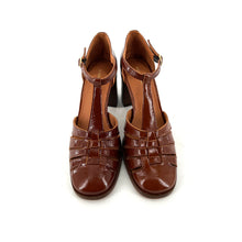 Charger l'image dans la galerie, Babies à Talon BÉATRICE en Cuir Verni Cognac