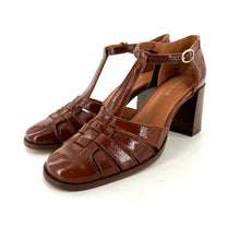 Charger l'image dans la galerie, Babies à Talon BÉATRICE en Cuir Verni Cognac