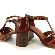 Charger l'image dans la galerie, Babies à Talon BÉATRICE en Cuir Verni Cognac