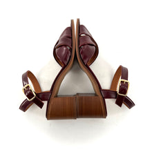 Charger l'image dans la galerie, Sandale à Talon Trotteur ANTONELLA en Cuir Bordeaux