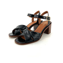 Charger l'image dans la galerie, Sandale à Talon Trotteur ANTONELLA en Cuir Noir
