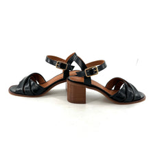 Charger l'image dans la galerie, Sandale à Talon Trotteur ANTONELLA en Cuir Noir