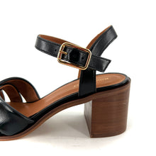 Charger l'image dans la galerie, Sandale à Talon Trotteur ANTONELLA en Cuir Noir