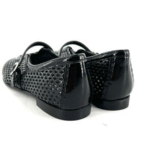 Load image into Gallery viewer, Ballerine en Cuir Vernis Perforé Noir