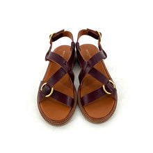 Charger l'image dans la galerie, Sandale MAÉ en Cuir Bordeaux et Semelle Crêpe