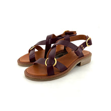 Charger l'image dans la galerie, Sandale MAÉ en Cuir Bordeaux et Semelle Crêpe