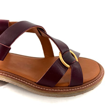 Charger l'image dans la galerie, Sandale MAÉ en Cuir Bordeaux et Semelle Crêpe