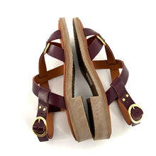 Charger l'image dans la galerie, Sandale MAÉ en Cuir Bordeaux et Semelle Crêpe