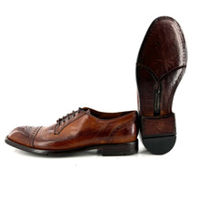 Load image into Gallery viewer, Derby Bout Fleuri en Cuir Cognac Ultra-Souple