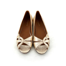Charger l'image dans la galerie, Ballerine CHIARA en Cuir Pailleté Doré Clair