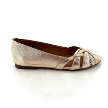 Charger l'image dans la galerie, Ballerine CHIARA en Cuir Pailleté Doré Clair