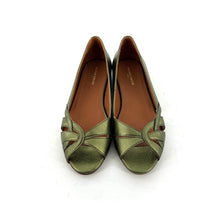 Charger l'image dans la galerie, Ballerine CHIARA en Cuir Métallisé Kaki