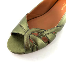 Charger l'image dans la galerie, Ballerine CHIARA en Cuir Métallisé Kaki