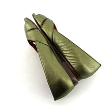 Charger l'image dans la galerie, Ballerine CHIARA en Cuir Métallisé Kaki