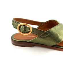 Charger l'image dans la galerie, Sandale AXELLE en Cuir Métallisé Vert
