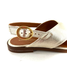 Charger l'image dans la galerie, Sandale AXELLE en Cuir Pailleté Doré Clair