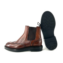 Charger l'image dans la galerie, Chelsea Boots Bout Fleuri en Cuir Cognac