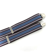 Load image into Gallery viewer, Bretelles à Rayures Bleu Jean et Bordeaux