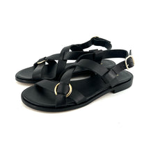 Load image into Gallery viewer, Sandale MAELYS en Cuir Noir