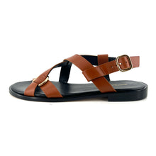 Load image into Gallery viewer, Sandale MAELYS en Cuir Camel