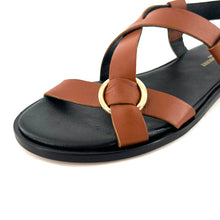 Load image into Gallery viewer, Sandale MAELYS en Cuir Camel