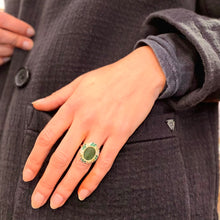 Load image into Gallery viewer, Bague MIRAGE en Plaqué Or et Aventurine