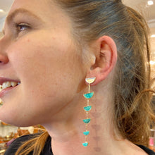 Load image into Gallery viewer, Boucles d'Oreilles SEEMA en Plaqué Or et Turquoise