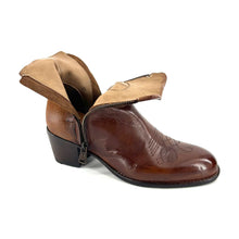 Load image into Gallery viewer, Boots Tiag Talon Trotteur en Cuir et Croûte Cognac