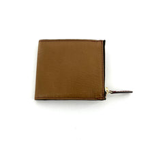 Charger l'image dans la galerie, Mini Portefeuille PARIS-LISBONNE CLOWN en Cuir Bordeaux Crème et Bronze