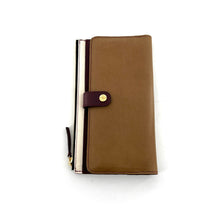 Charger l'image dans la galerie, Portefeuille PARIS-NAPLES CLOWN en Cuir Bordeaux Crème et Bronze