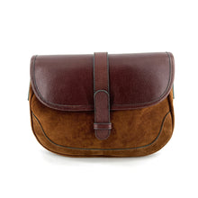 Charger l'image dans la galerie, Sac Bandoulière Bi-Matière en Cuir Marron et Daim Tabac