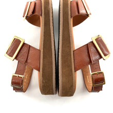 Charger l'image dans la galerie, Sandale Double Boucle OTTAWA en Cuir Cognac