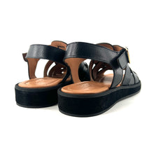 Load image into Gallery viewer, Sandale Semelle Épaisse OMAHA en Cuir Noir