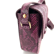 Charger l'image dans la galerie, Sac LOUISE en Cuir Mauve Imprimé Python