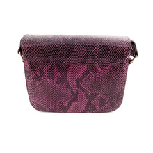 Charger l'image dans la galerie, Sac LOUISE en Cuir Mauve Imprimé Python