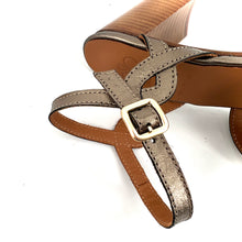 Charger l'image dans la galerie, Sandale à Talon en Cuir Irisé Bronze Doré
