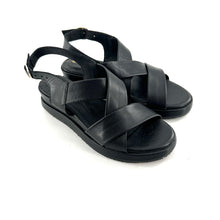 Charger l'image dans la galerie, Sandale Semelle Épaisse en Cuir Ultra Souple Noir