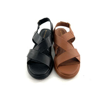 Charger l'image dans la galerie, Sandale Semelle Épaisse en Cuir Ultra Souple Noir