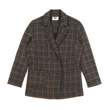 Charger l'image dans la galerie, Blazer Croisé Ajusté TOM à Carreaux Marron Kaki