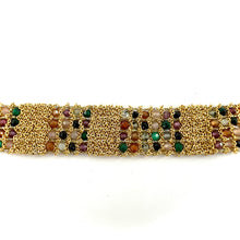 Load image into Gallery viewer, Bracelet en Maille Tissée en Vermeil et Pierres Semi-Précieuses