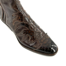 Load image into Gallery viewer, Boots Tiag en Cuir et Python Marron