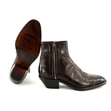 Load image into Gallery viewer, Boots Tiag en Cuir et Python Marron
