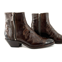Load image into Gallery viewer, Boots Tiag en Cuir et Python Marron