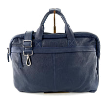Charger l'image dans la galerie, Astucieux Cartable Sac à Dos en Cuir Marine